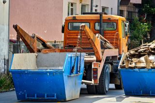 Aufstellung eines Containers
